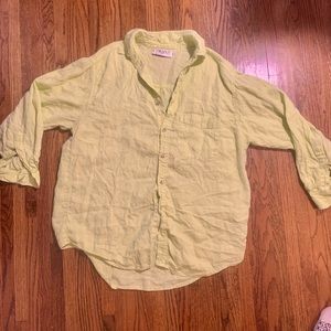 Vintage neon green button down